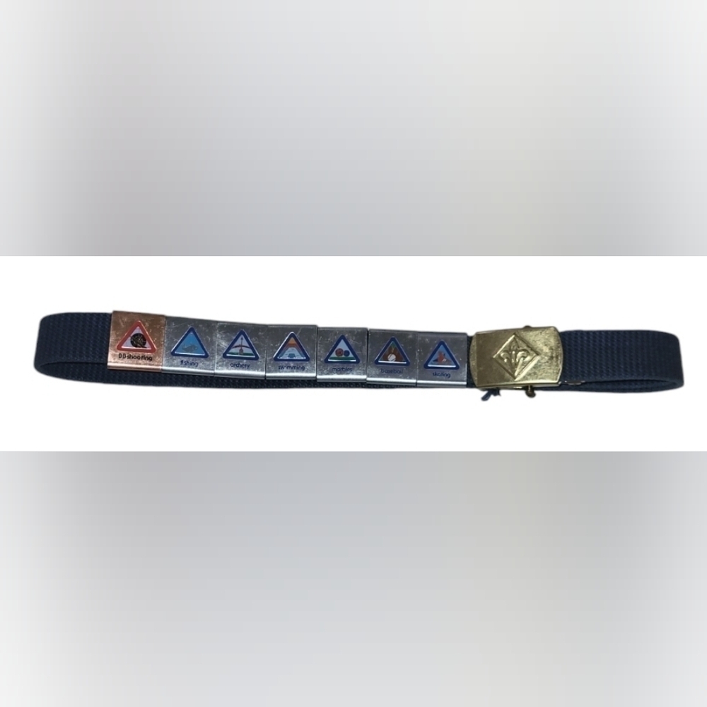 Cub Scout Web Belt 42” With 7 Metal Adventure Loops BSA Uniform